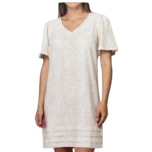 NWOT Nicole Miller linen blend Cream Mini Dress size M